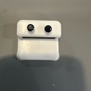 Black onyx sterling silver studs 6mm